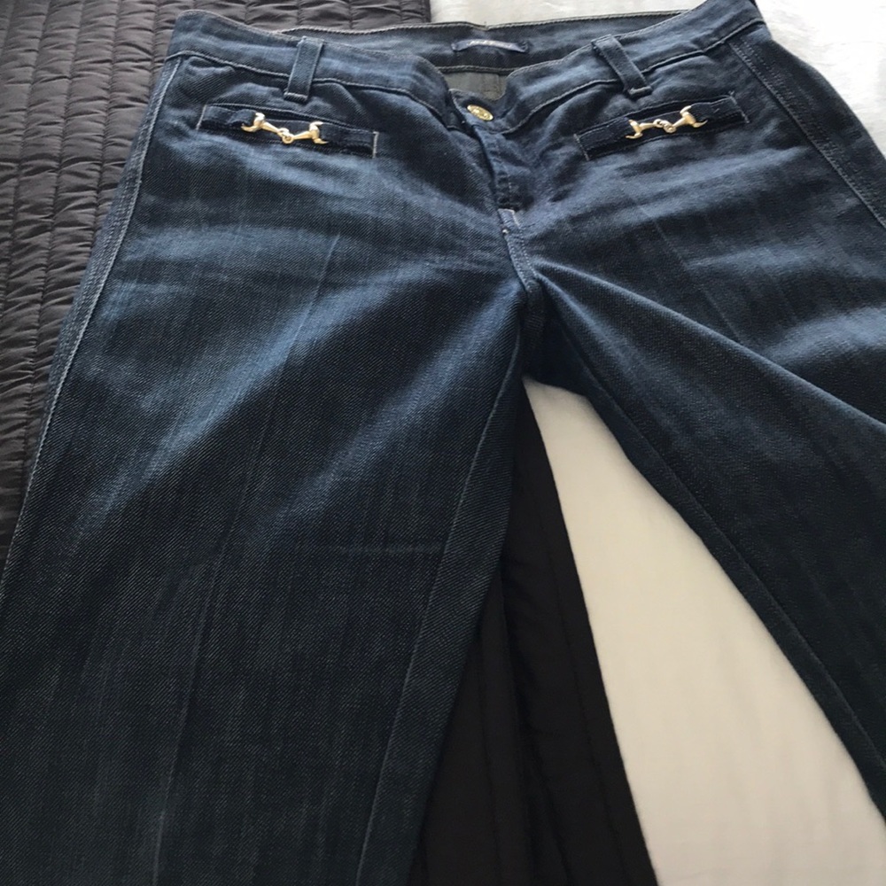 7 dark blue denim jeans, size 27, straight leg